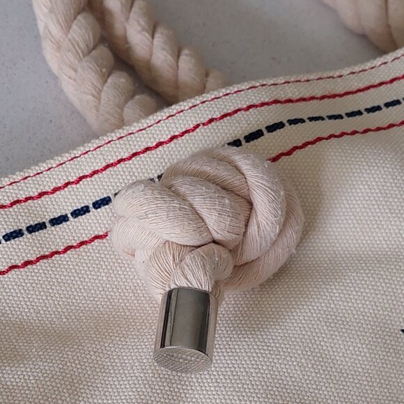 PURE Red & Blue Stars Canvas Tote Bag with Rope Handles - Picture 6 of 16